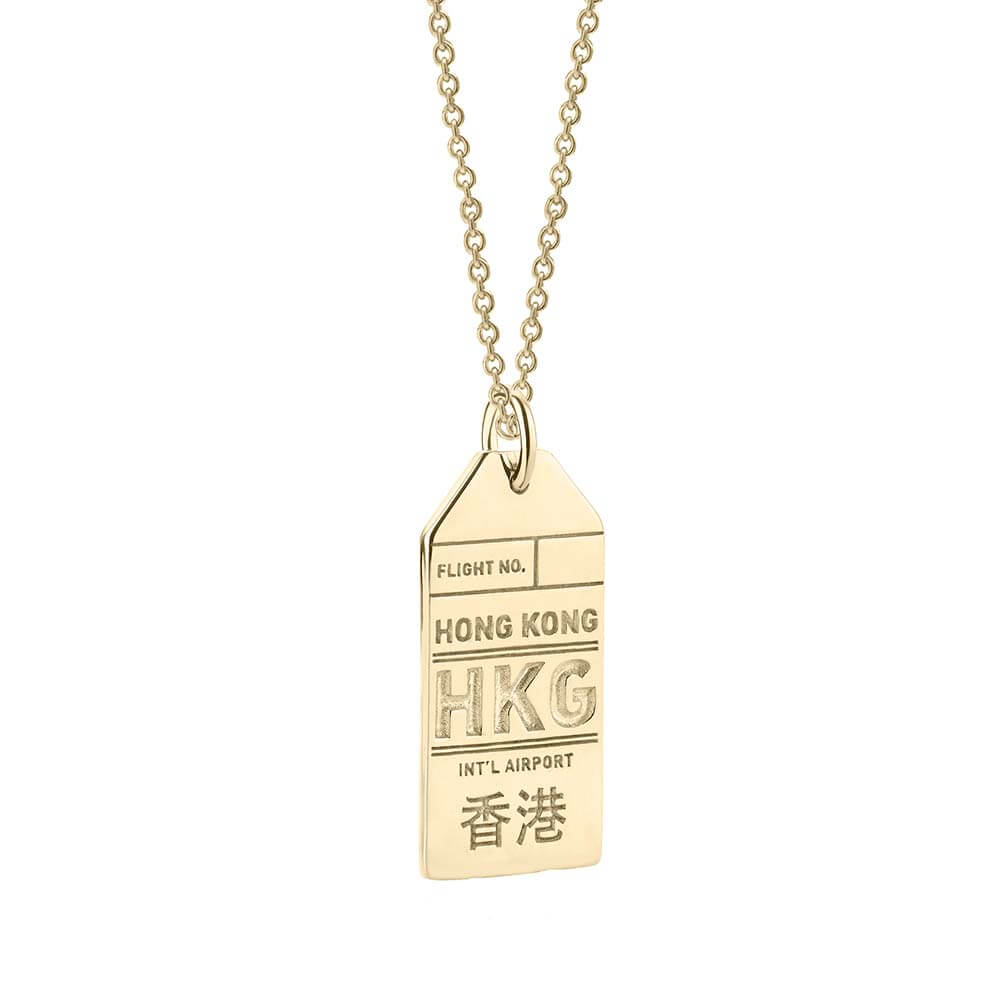 Solid Gold Hong Kong HKG Luggage Tag Charm - JET SET CANDY  (4588532432984)