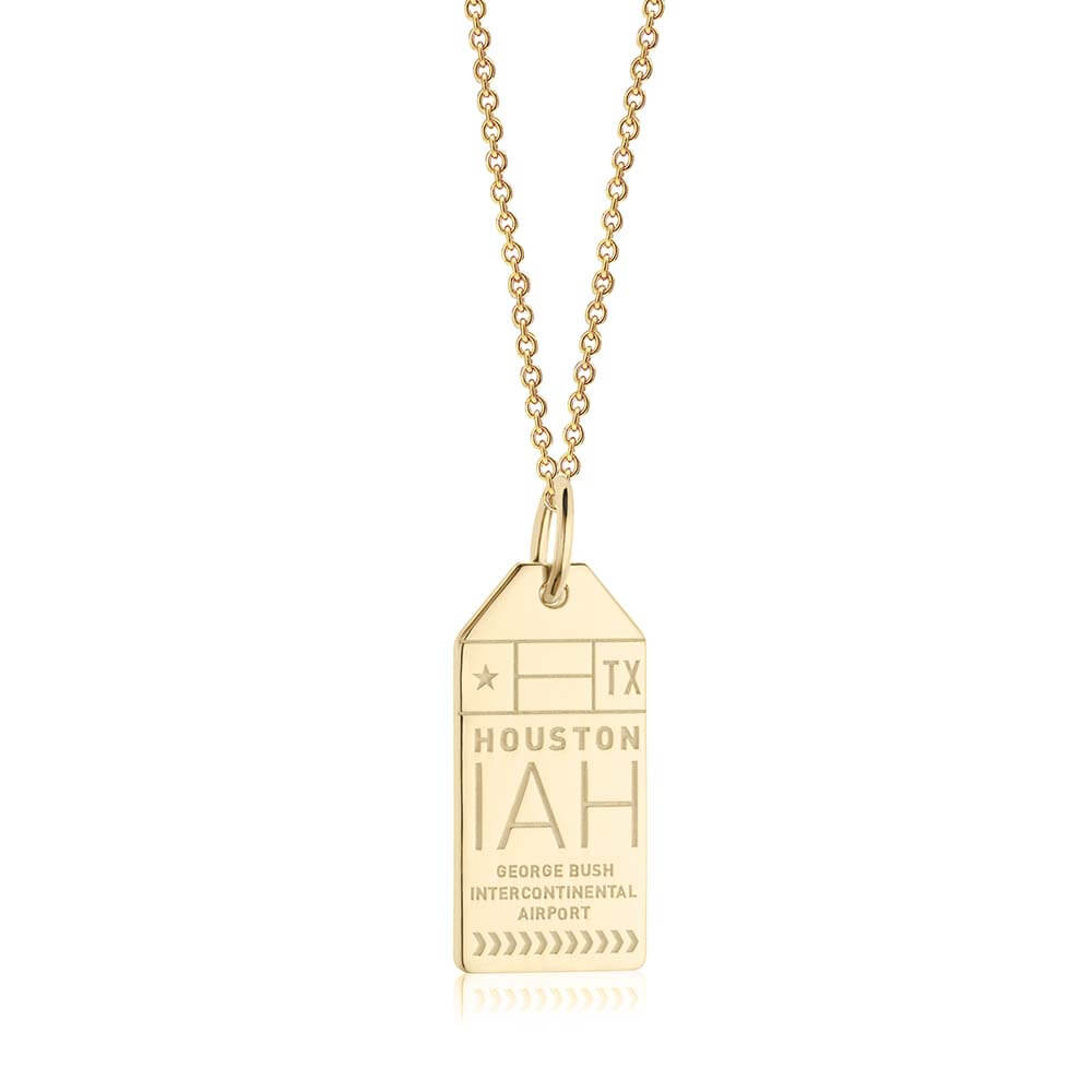 Gold USA Charm, IAH Houston Luggage Tag - JET SET CANDY (6950293274808)