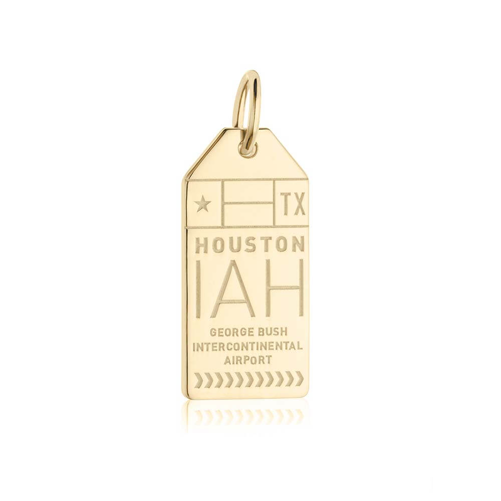 Gold USA Charm, IAH Houston Luggage Tag - JET SET CANDY (6950293274808)
