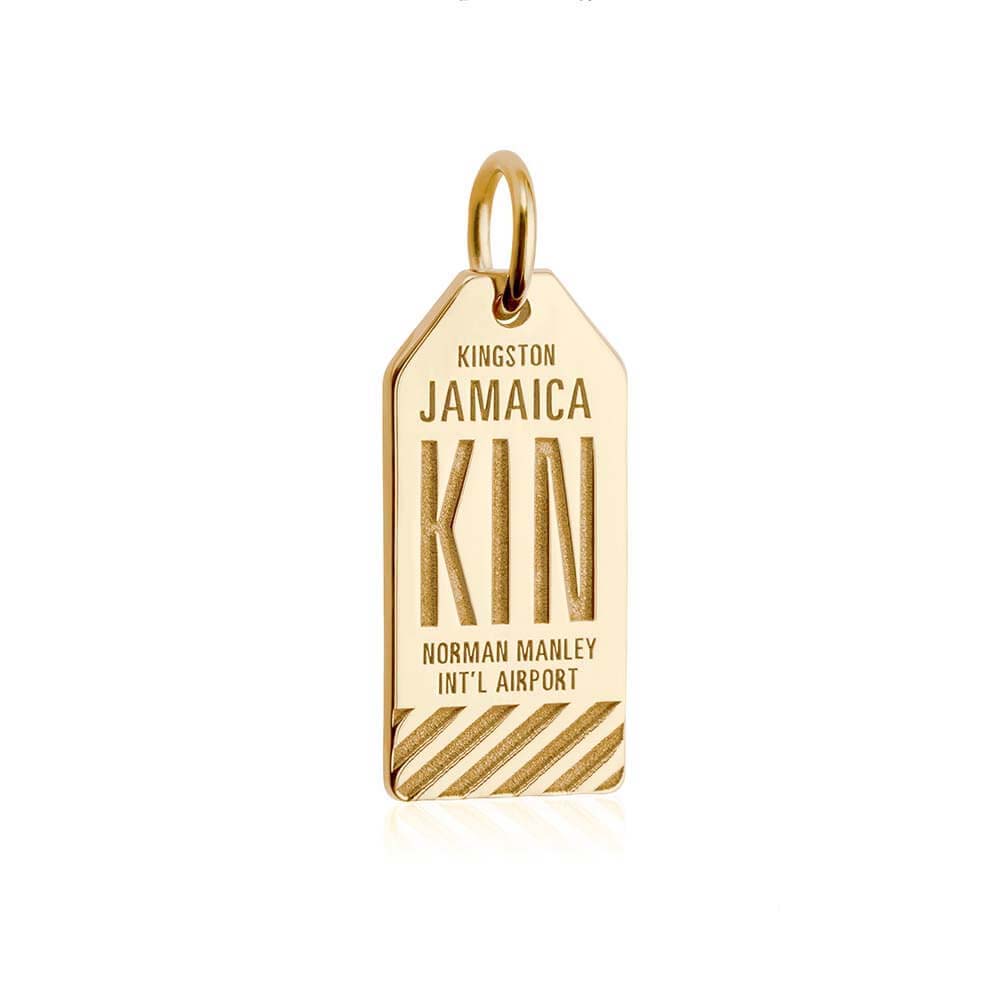 Gold Caribbean Charm, KIN Jamaica Luggage Tag - JET SET CANDY  (1720186110010)