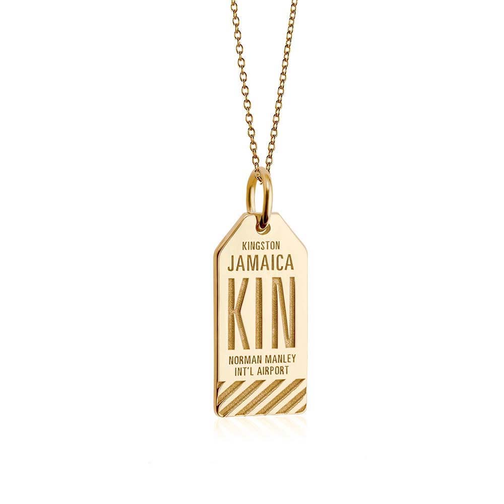 Gold Caribbean Charm, KIN Jamaica Luggage Tag - JET SET CANDY  (1720186110010)