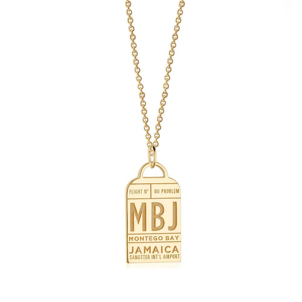 Gold Montego Bay Charm, Caribbean MBJ Luggage Tag - JET SET CANDY (6950340853944)