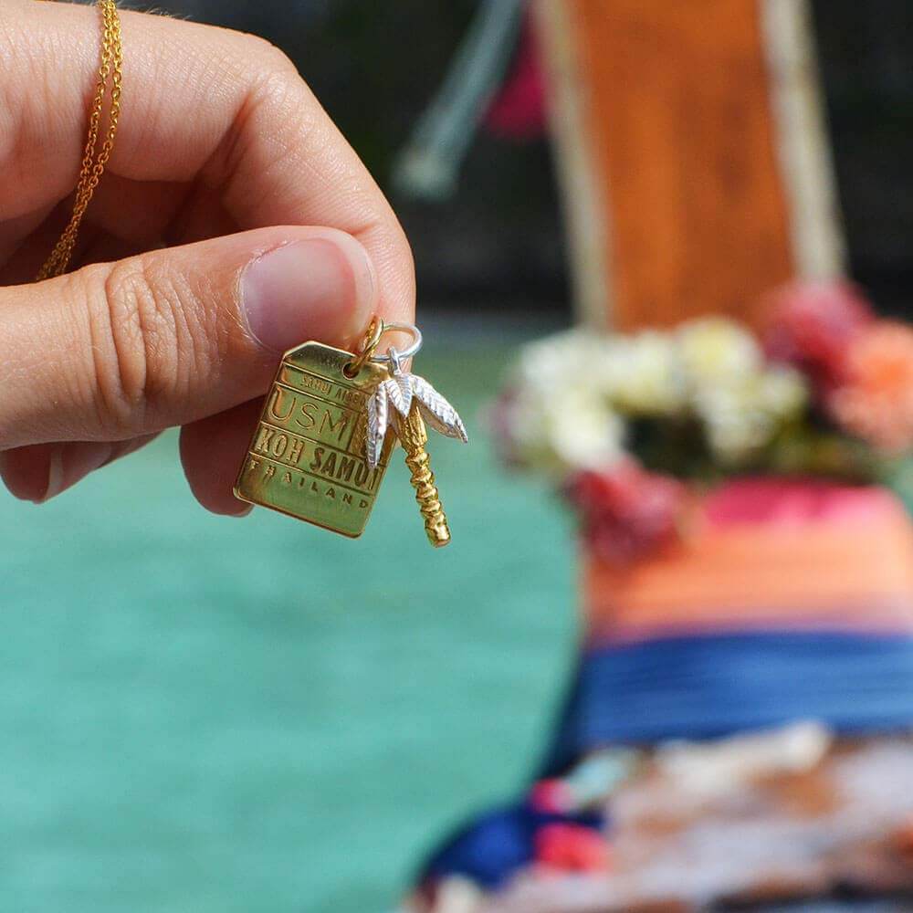 Solid Gold Asia Charm, USM Koh Samui Luggage Tag - JET SET CANDY (6930016796856)