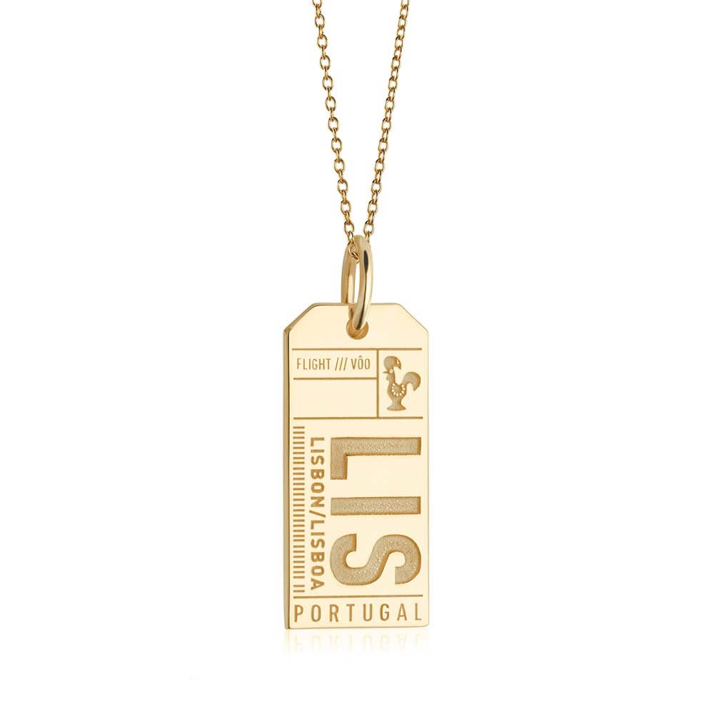 Solid Gold LIS Lisbon Luggage Tag Charm - JET SET CANDY (6571815108792)