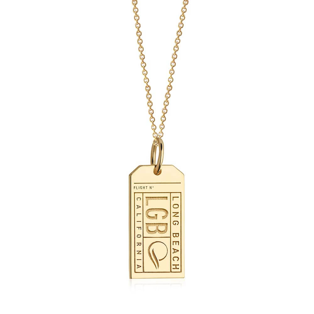 Gold USA Charm, LGB Long Beach Luggage Tag - JET SET CANDY  (2524214493242)