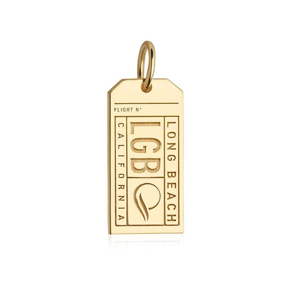 Solid Gold USA Charm, LGB Long Beach Luggage Tag - JET SET CANDY  (2524214493242)