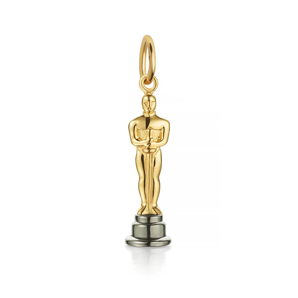 Gold Hollywood Award Statue Charm - JET SET CANDY  (1720174051386)