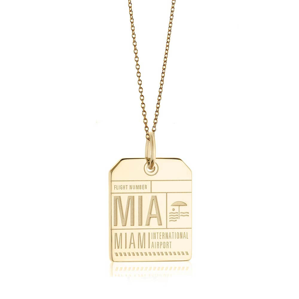 Solid Gold MIA Miami Luggage Tag Charm (4572025290840)