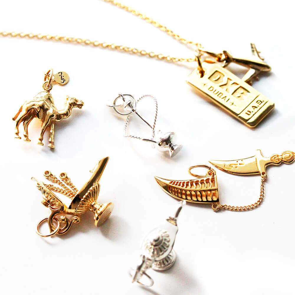 Gold Dubai Charm, Magic Lamp with 3 Wishes - JET SET CANDY  (1720172740666)