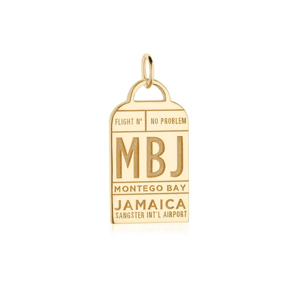 Gold Montego Bay Charm, Caribbean MBJ Luggage Tag - JET SET CANDY (6950340853944)