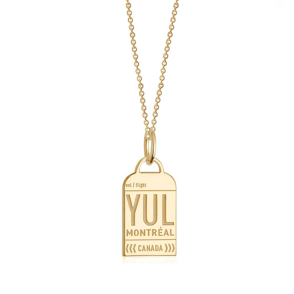 Gold Canada Charm, YUL Montreal Luggage Tag - JET SET CANDY  (1720181981242)