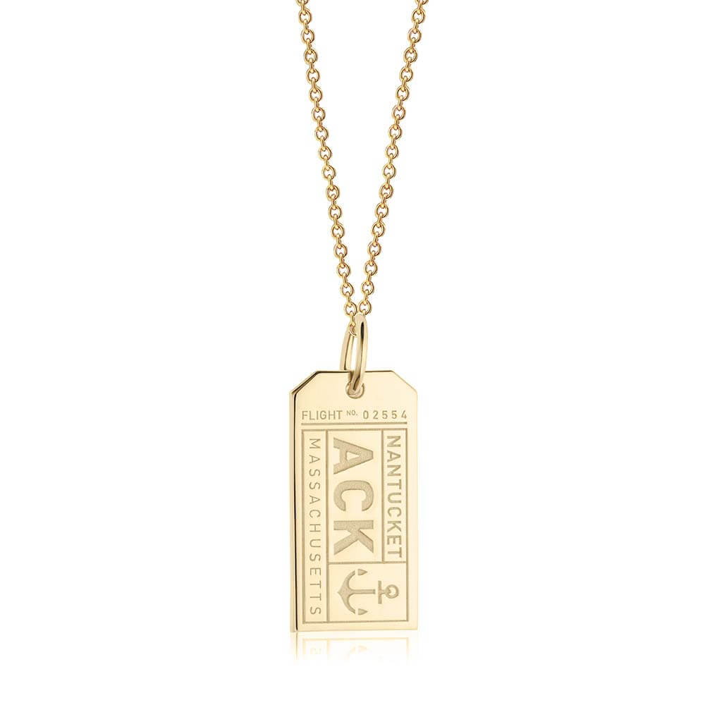 Gold Nantucket Charm, ACK Luggage Tag Charm - JET SET CANDY  (2036755497018)