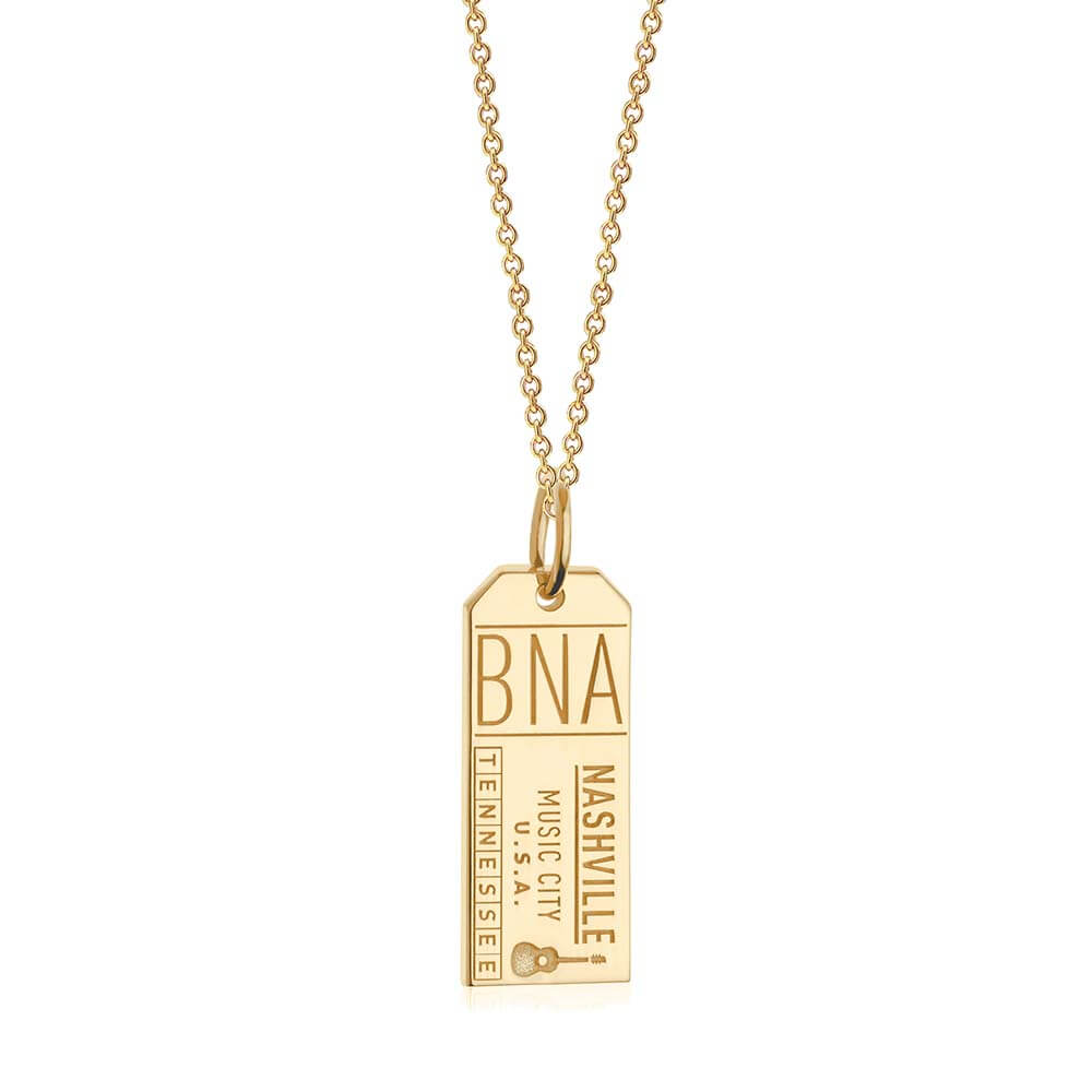 Gold Tennessee Charm, Nashville BNA Luggage Tag - JET SET CANDY  (2474256138298)