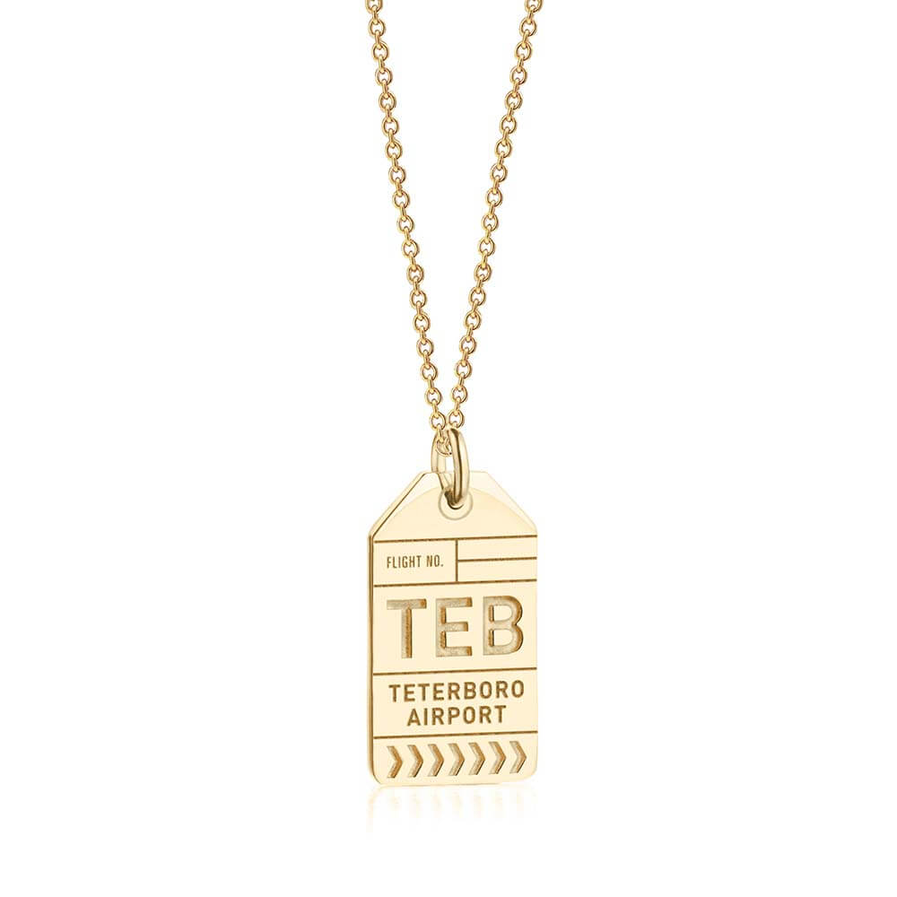 Gold USA Charm, TEB Teterboro Luggage Tag - JET SET CANDY  (1720190468154)