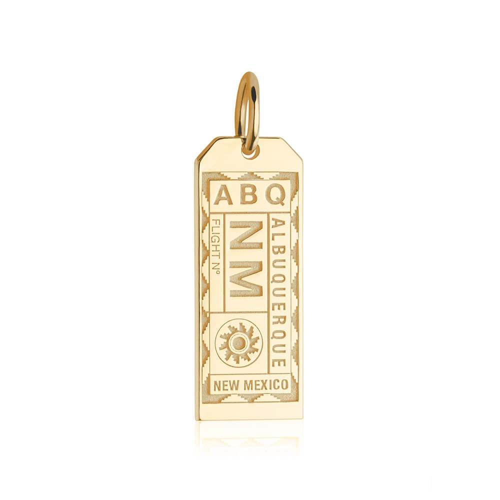 Solid Gold USA Charm, ABQ Albuquerque Luggage Tag - JET SET CANDY  (1720180473914)