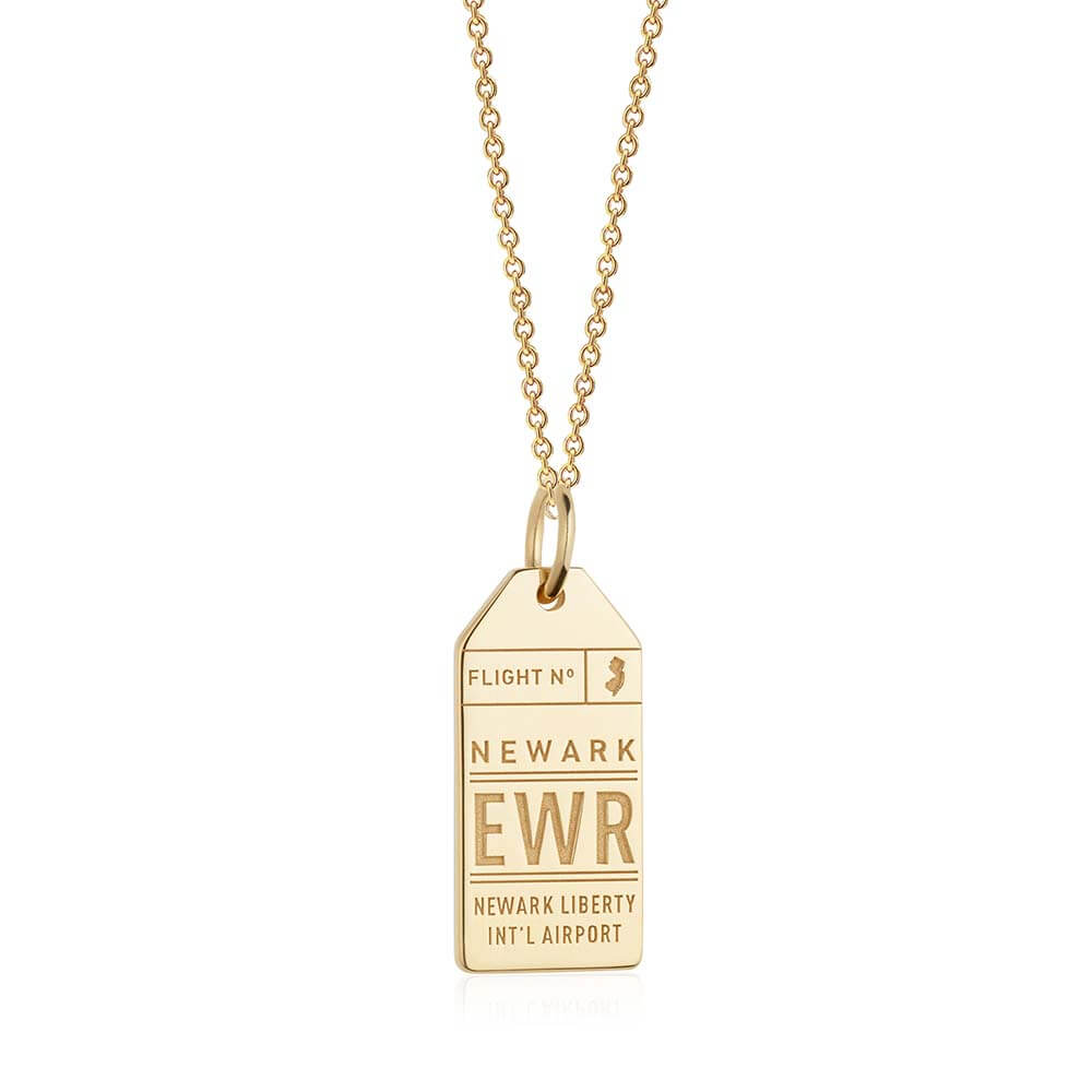 Gold USA Charm, EWR Newark Luggage Tag - JET SET CANDY  (1720183488570)