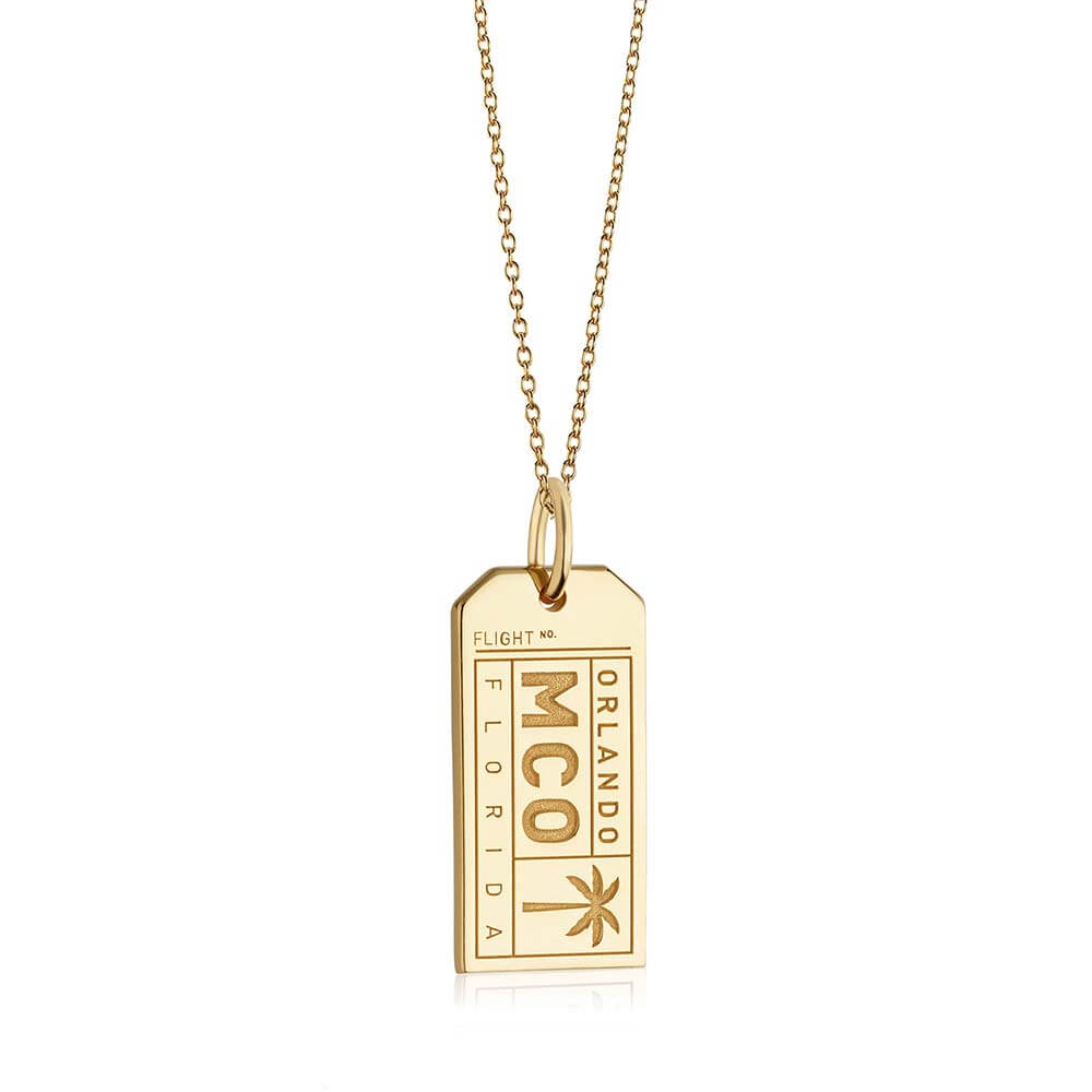 Gold Florida Charm, MCO Orlando Luggage Tag - JET SET CANDY  (1720183685178)
