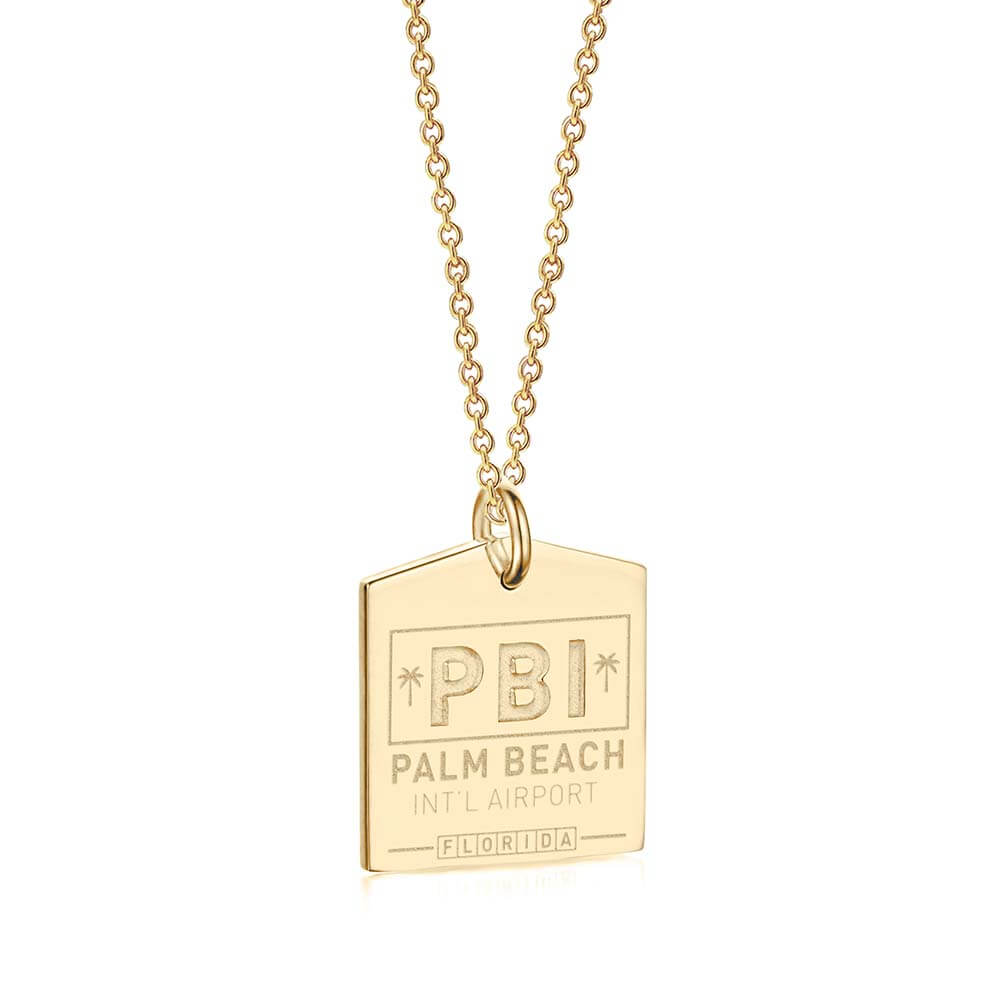 Gold Palm Beach Charm, PBI Luggage Tag - JET SET CANDY  (2457782779962)