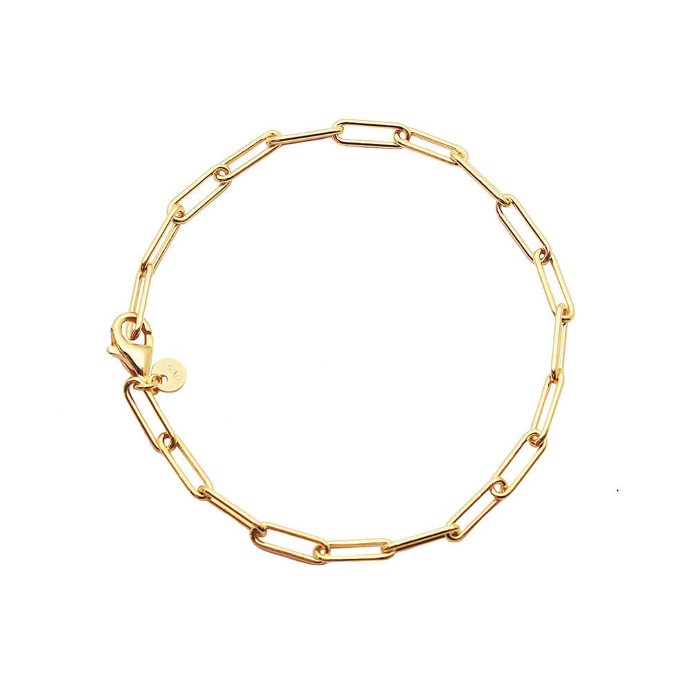 Gold Paperclip Bracelet - JET SET CANDY (7461083611384)