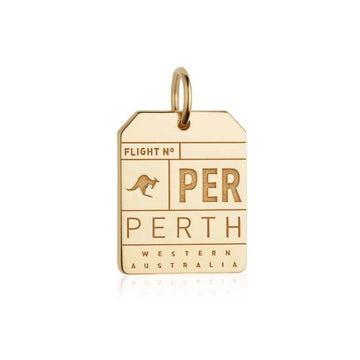 Perth Australia PER Luggage Tag Charm Solid Gold