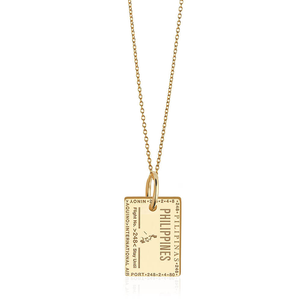 Solid Gold Charm, Philippines Passport Stamp - JET SET CANDY (6930065195192)