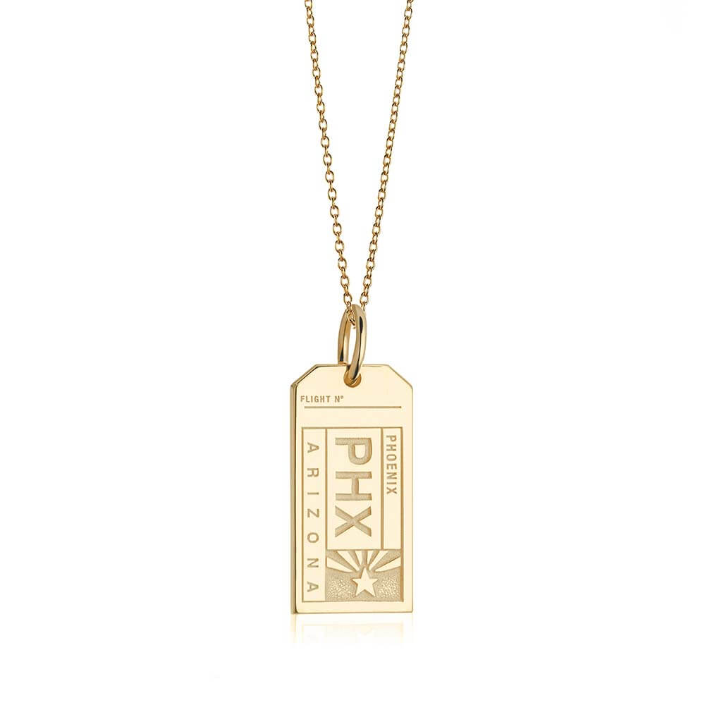 Gold USA Charm, PHX Phoenix Luggage Tag - JET SET CANDY  (1720181522490)