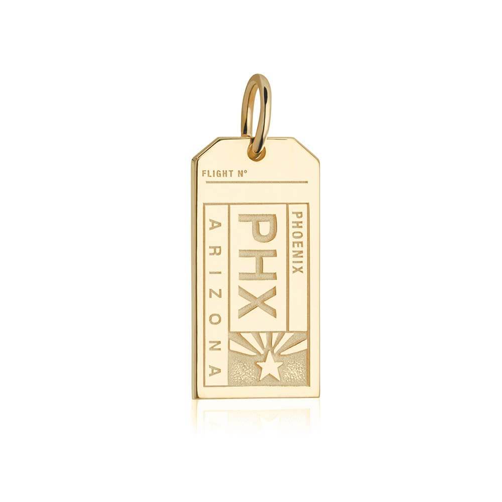 Solid Gold USA Charm, PHX Phoenix Luggage Tag - JET SET CANDY  (1720181522490)