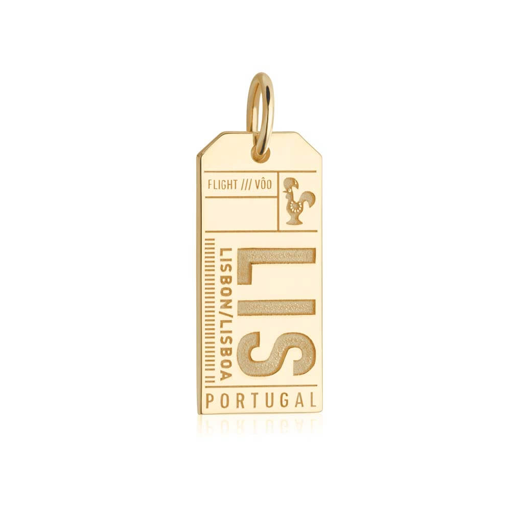Gold Portugal Charm, LIS Lisbon Luggage Tag - JET SET CANDY  (1720196825146)