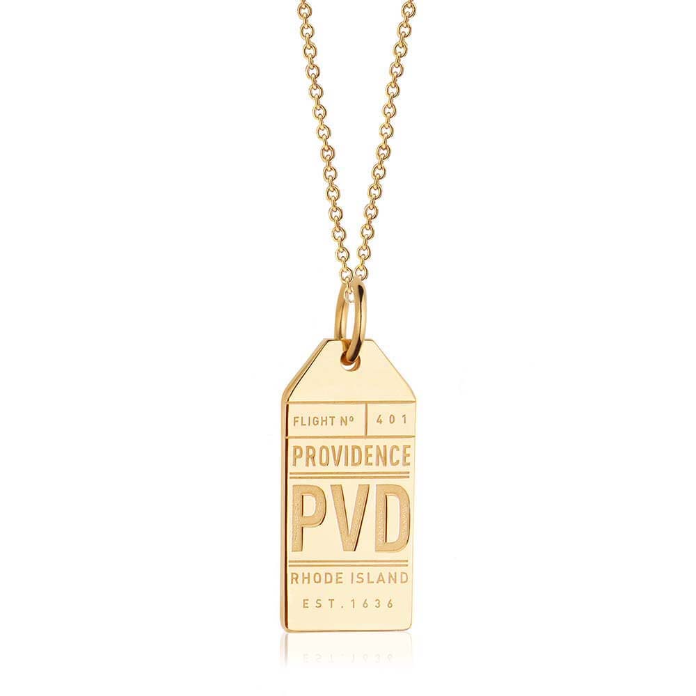 Gold USA Charm, PVD Providence Luggage Tag - JET SET CANDY  (1720187093050)