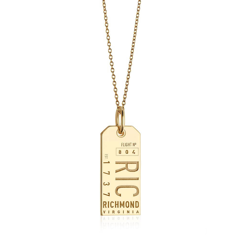 Gold USA Charm, RIC Richmond Luggage Tag - JET SET CANDY  (1720187027514)