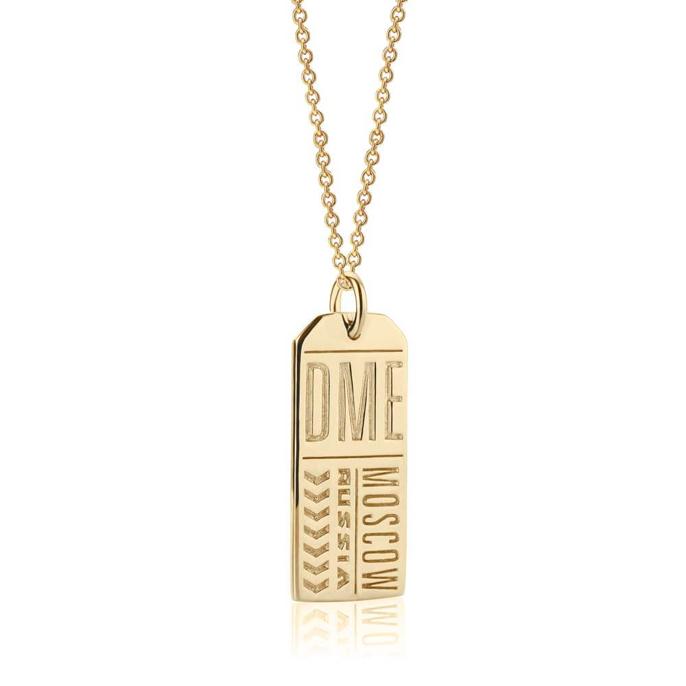 Gold Russia Charm, DME Moscow Luggage Tag - JET SET CANDY  (1720191057978)