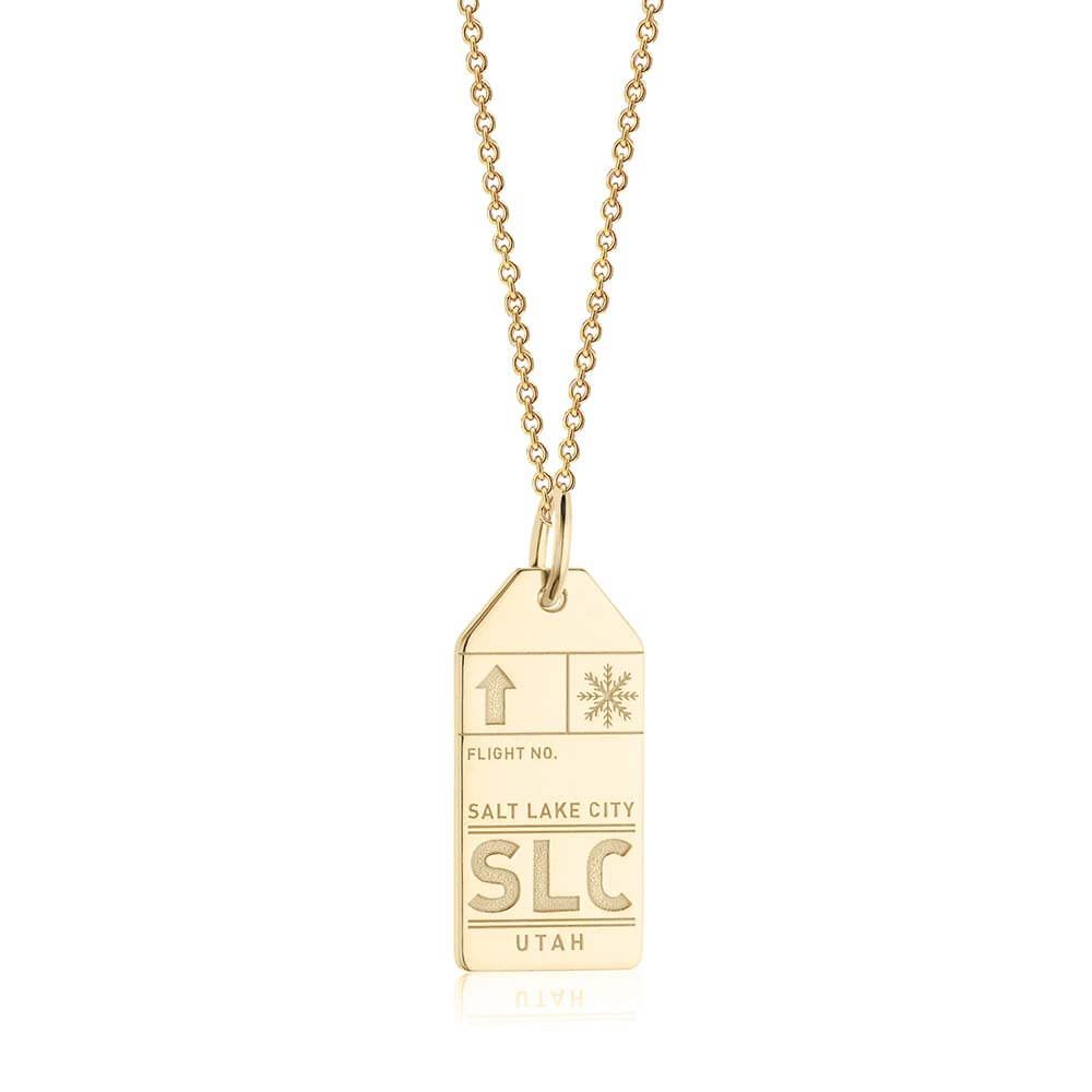Gold USA Charm, SLC Salt Lake City Luggage Tag - JET SET CANDY  (1720192270394)