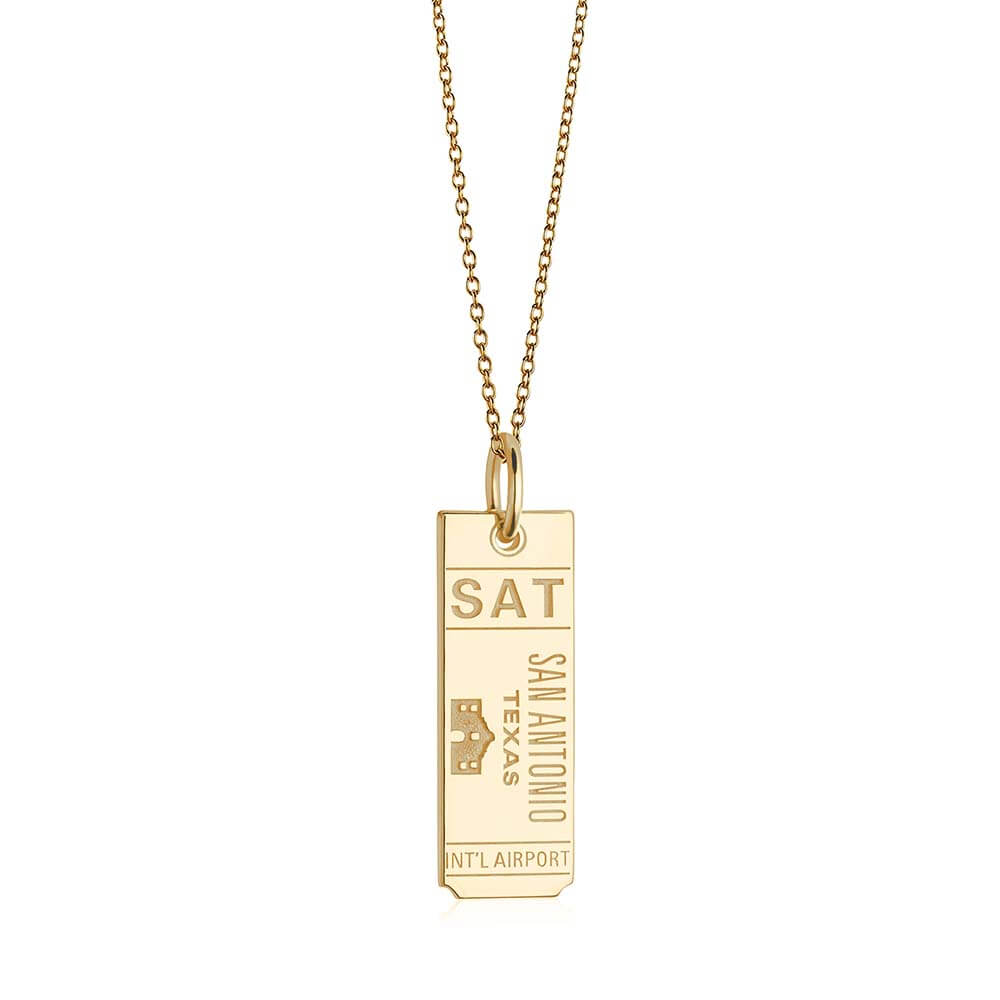 Gold Texas Charm, SAT San Antonio Luggage Tag - JET SET CANDY  (1720182964282)