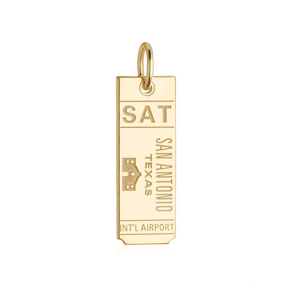 Gold Texas Charm, SAT San Antonio Luggage Tag - JET SET CANDY  (1720182964282)