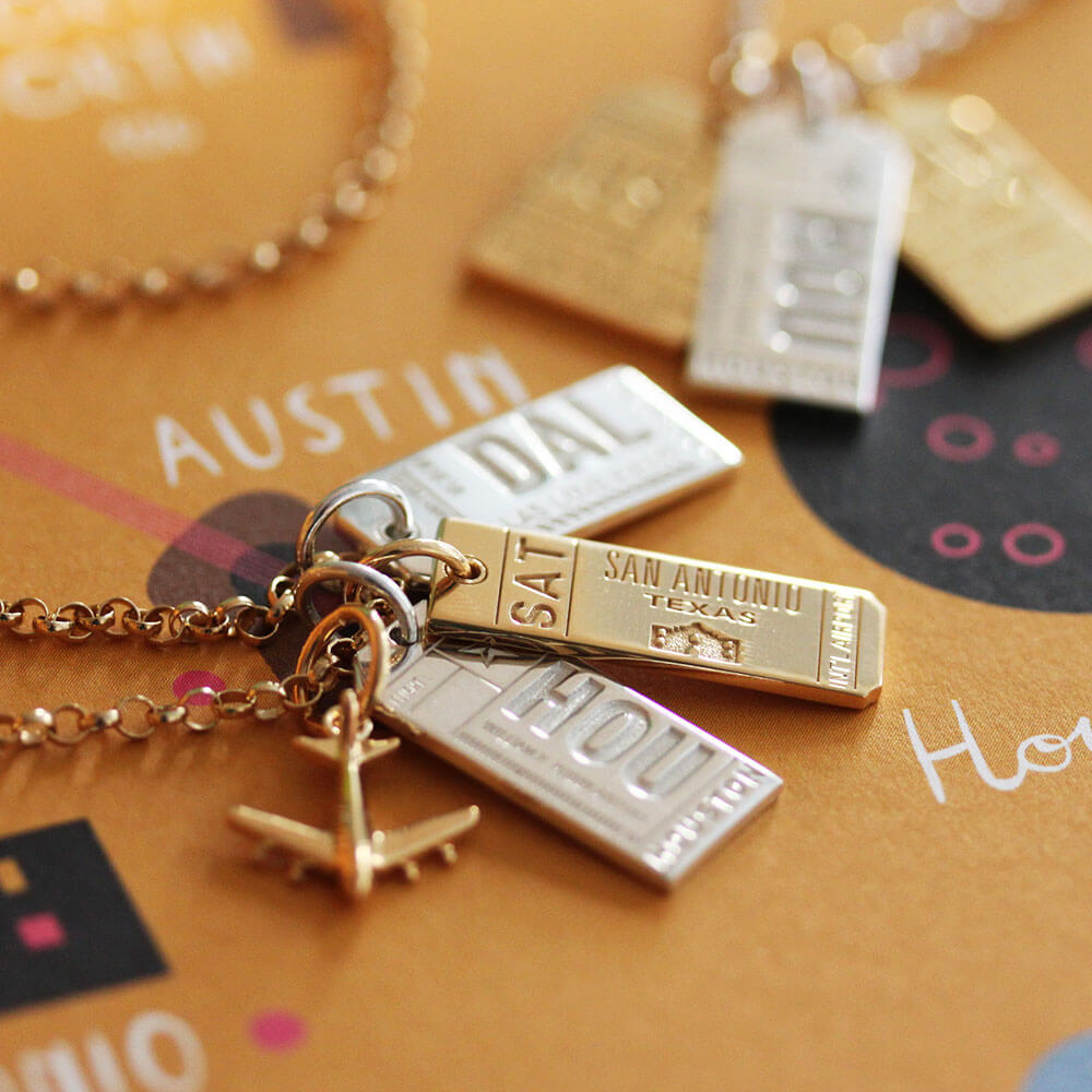 Gold Texas Charm, SAT San Antonio Luggage Tag - JET SET CANDY  (1720182964282)