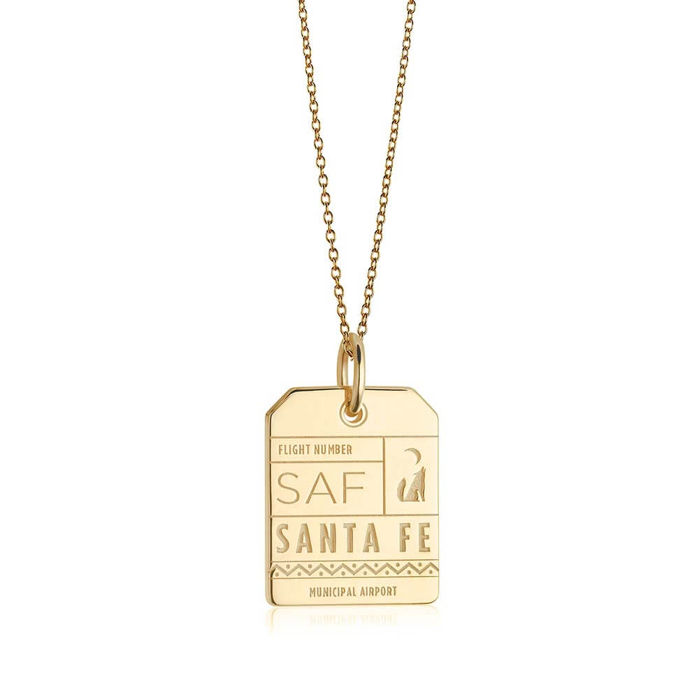 Gold USA Charm, SAF Santa Fe Luggage Tag - JET SET CANDY  (1720182439994)