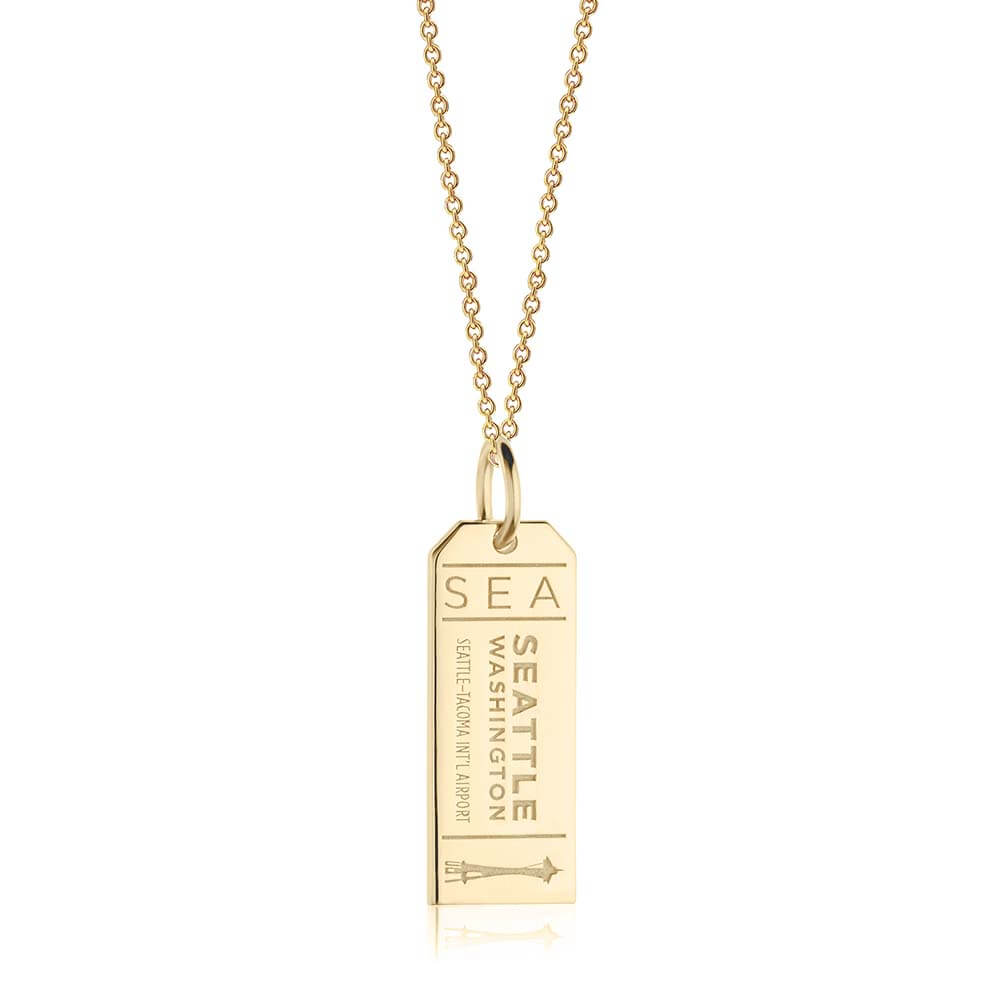 Gold USA Charm, SEA Seattle Luggage Tag - JET SET CANDY  (1720193155130)