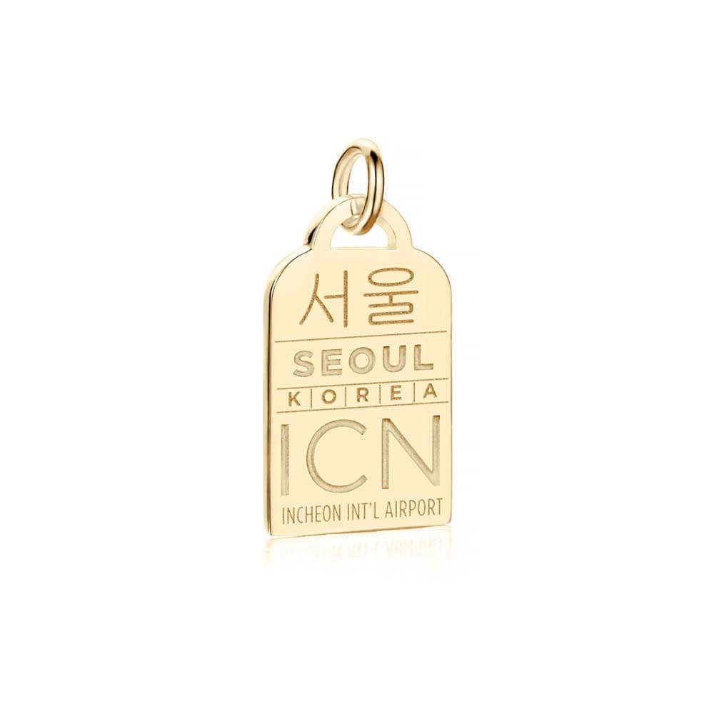 Solid Gold ICN Seoul, South Korea Luggage Tag Charm - JET SET CANDY  (4588522995800)