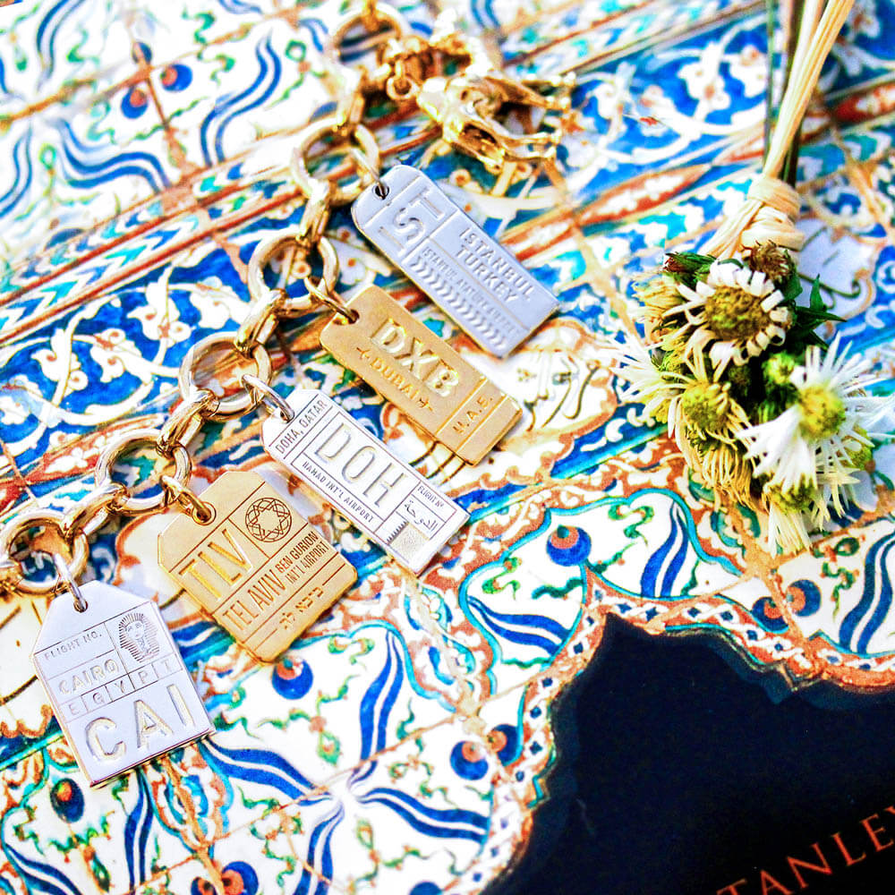 Gold Israel Charm, TLV Tel Aviv Luggage Tag - JET SET CANDY  (2283834310714)