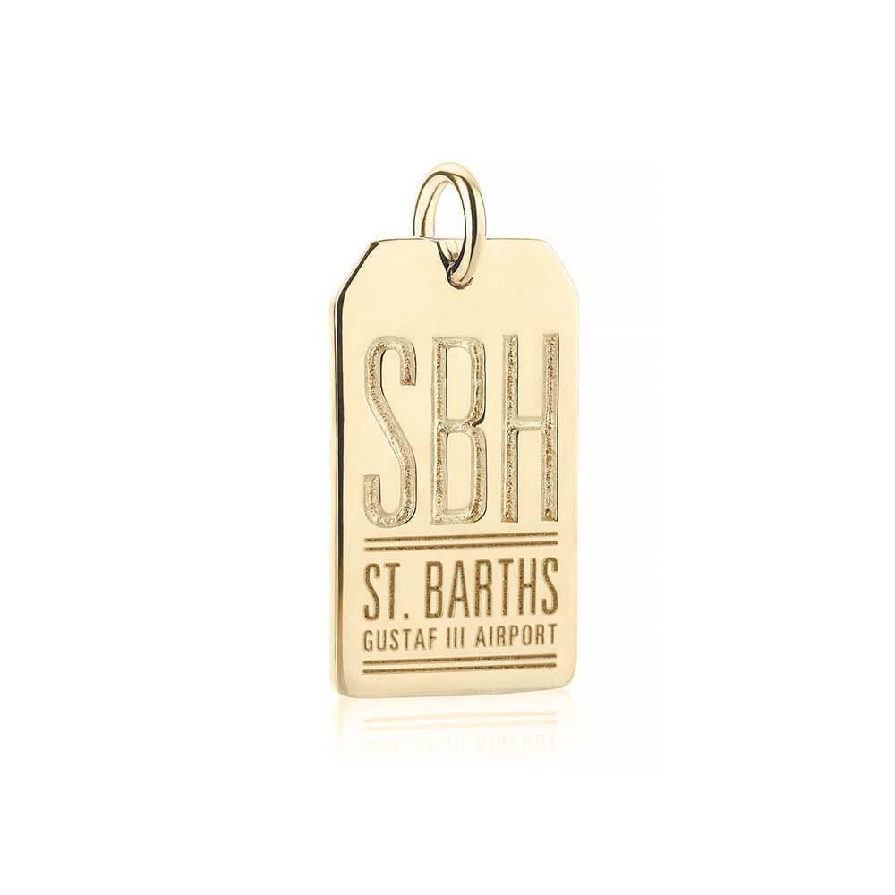 Solid Gold St. Barths Charm, SBH Luggage Tag - JET SET CANDY  (2296751063098)
