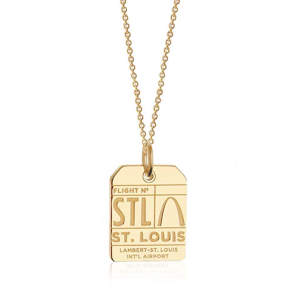 Gold USA Charm, St. Louis STL Luggage Tag - JET SET CANDY (6950251200696)