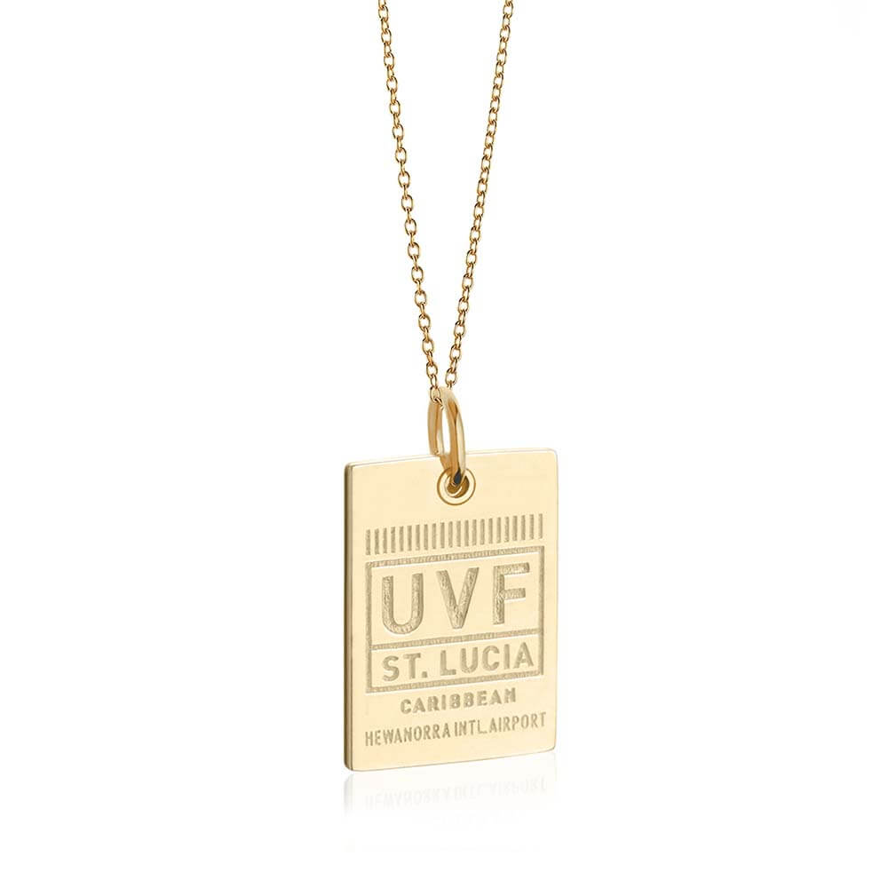 Gold St. Lucia Charm, UVF Luggage Tag - JET SET CANDY  (1720190271546)