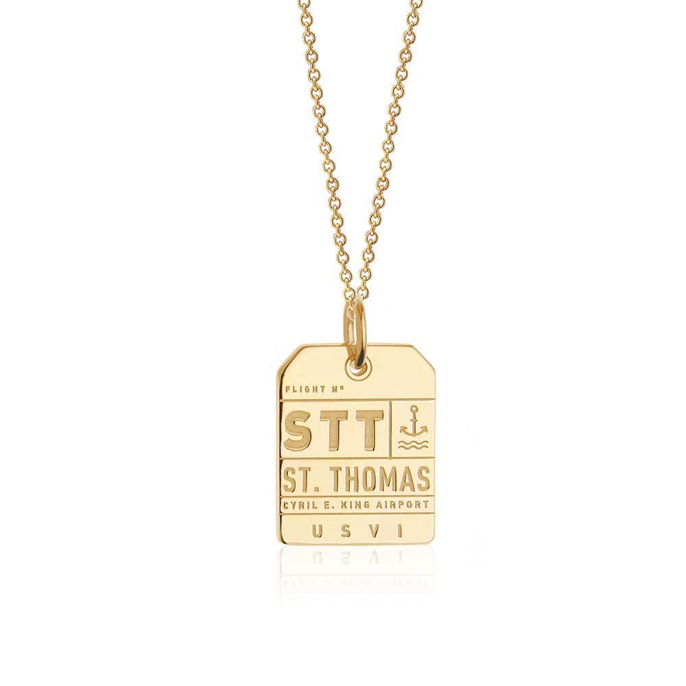 Gold Caribbean Charm, STT St. Thomas Luggage Tag - JET SET CANDY  (1720187846714)