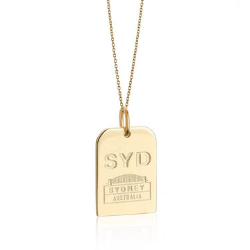 Sydney Australia SYD Luggage Tag Charm Gold
