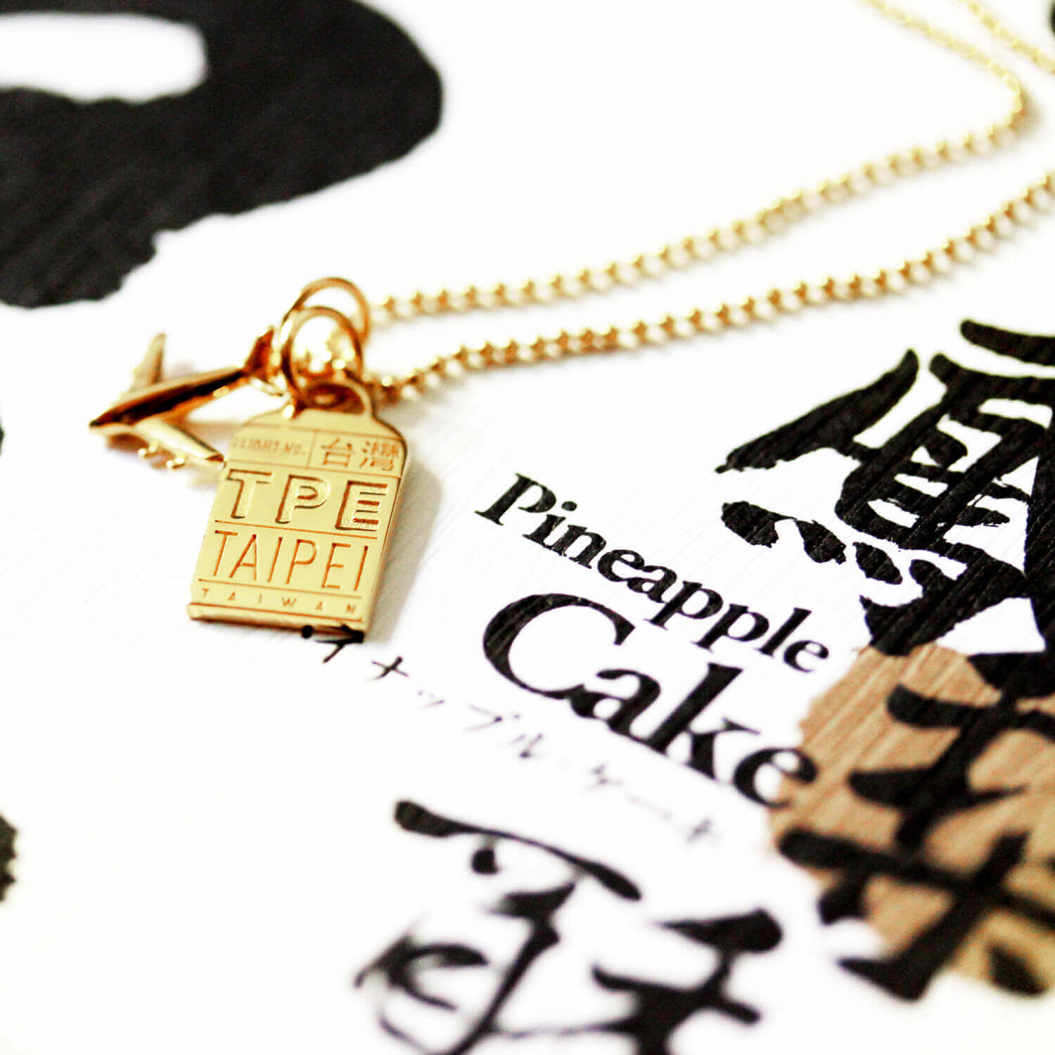 Gold Asia Charm, TPE Taipei Luggage Tag - JET SET CANDY  (1720185585722)