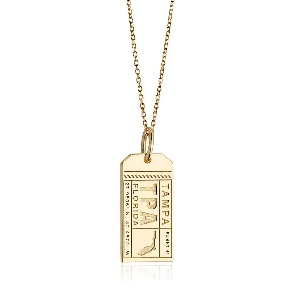 Gold Florida Charm, TPA Tampa Luggage Tag - JET SET CANDY  (1720188305466)