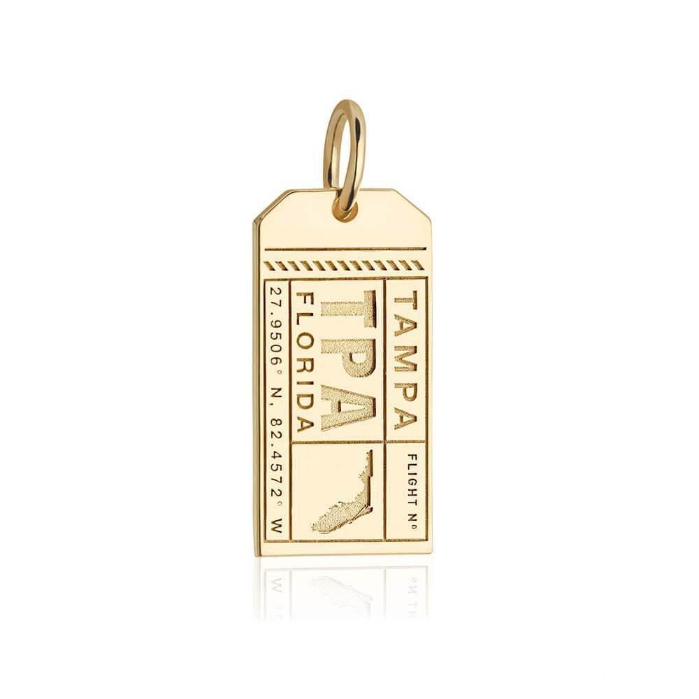 Solid Gold Florida Charm, TPA Tampa Luggage Tag - JET SET CANDY  (1720188305466)