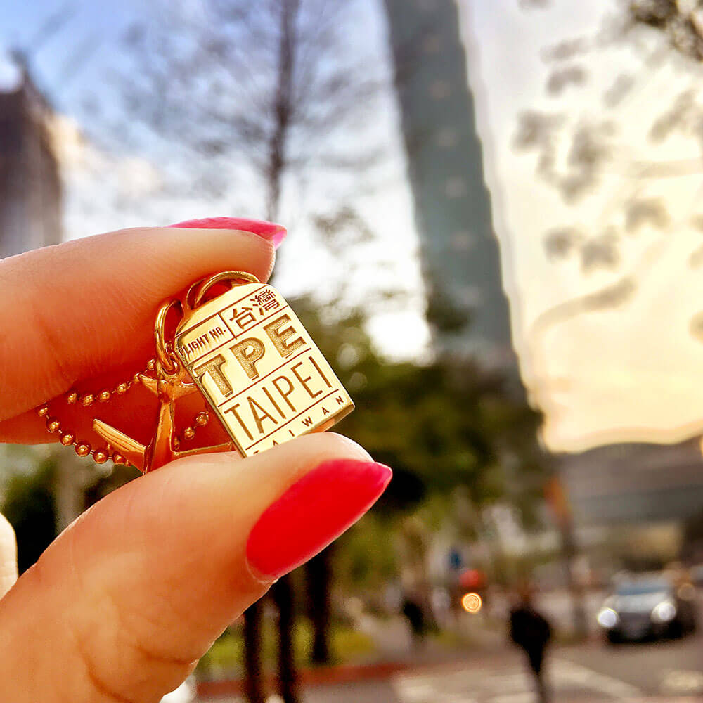 Gold Asia Charm, TPE Taipei Luggage Tag - JET SET CANDY  (1720185585722)
