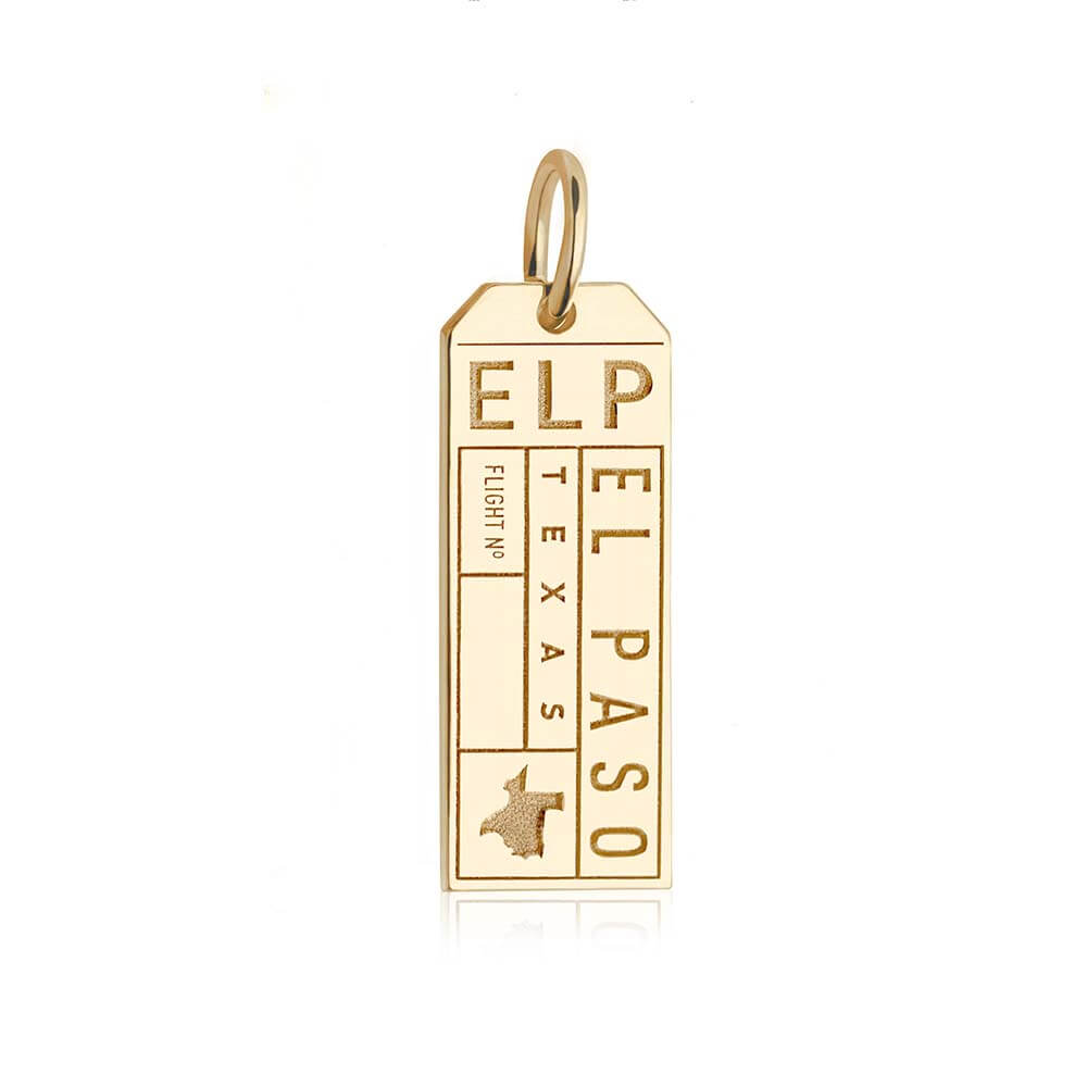 Gold Texas Charm, ELP El Paso Luggage Tag - JET SET CANDY  (1720187289658)
