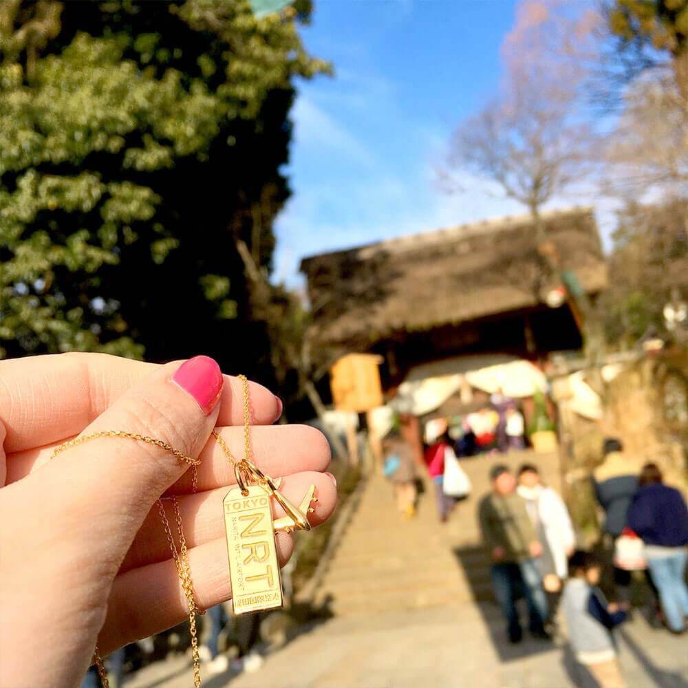 Solid Gold Japan Charm, NRT Tokyo Luggage Tag - JET SET CANDY (6930012766392)